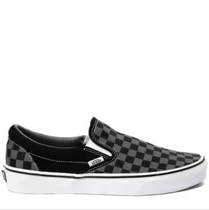 Vans Classic Slip-On Black Pewter  Checkerboard Unisex Size U.S 8.5 Men/10 Women